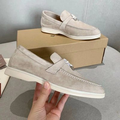 Loro Piana Summer Walk Loafers – Light Beige Suede