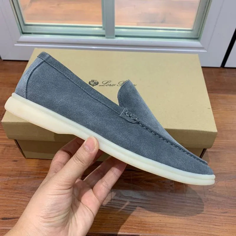Loro Piana Summer Walk Loafers – Grey Suede