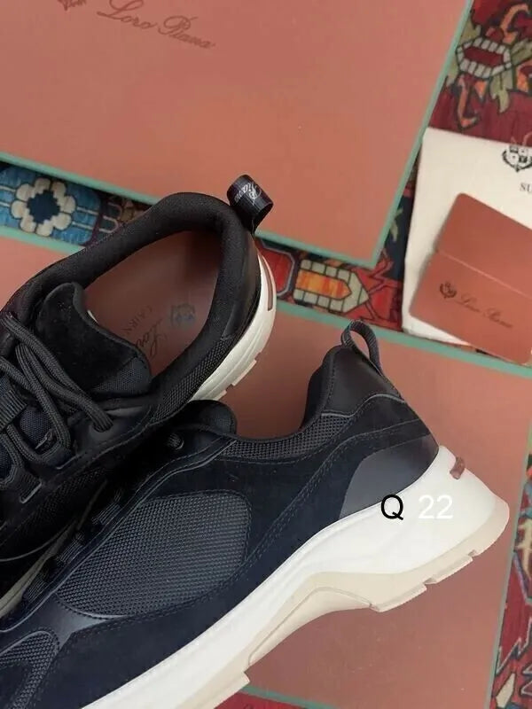 Loro Piana 360 Flex Walk Sneakers – Black