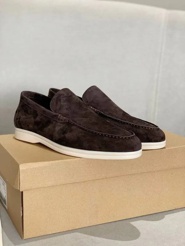 Loro Piana Summer Walk Loafers – Dark Brown Suede