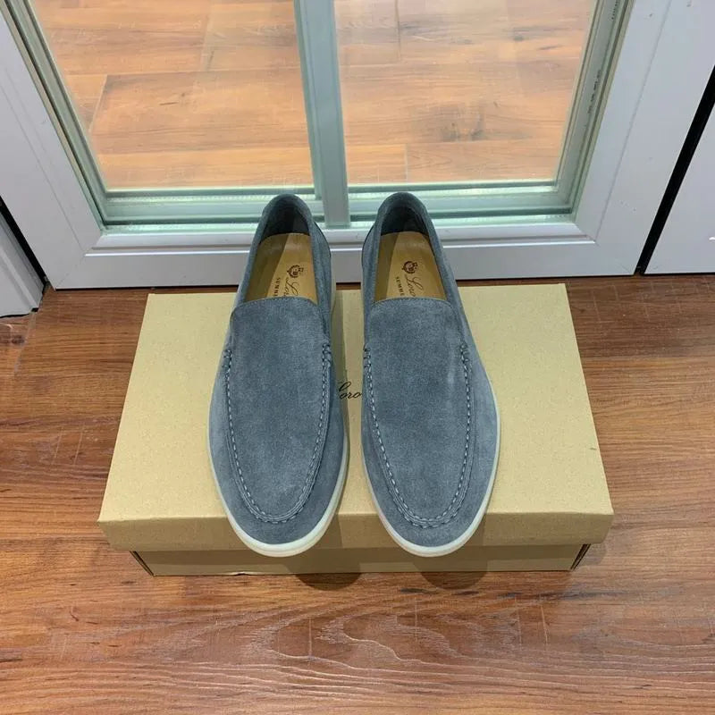 Loro Piana Summer Walk Loafers – Grey Suede