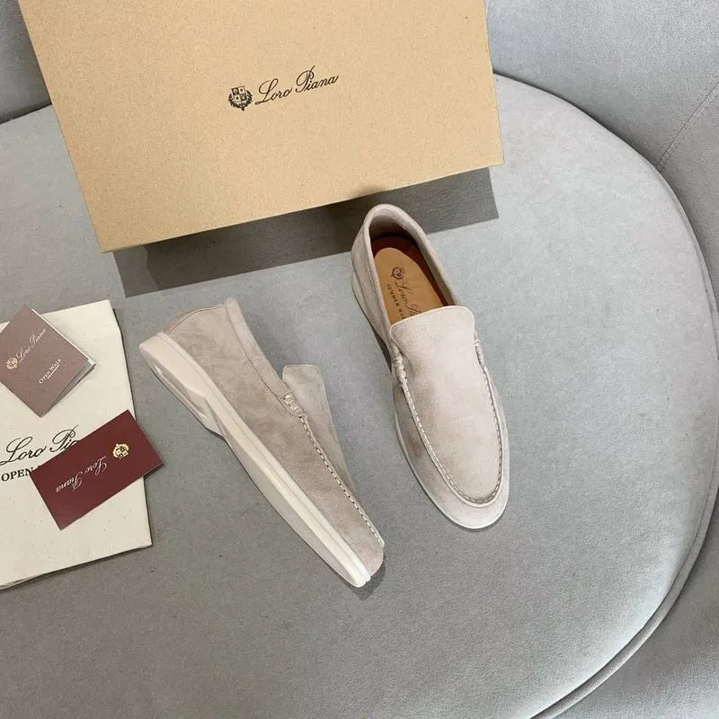 Loro Piana Summer Walk Loafers – Beige Suede