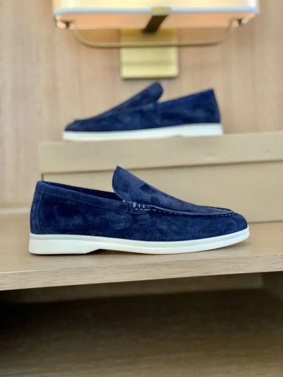 Loro Piana Summer Walk Loafers – Suede Navy