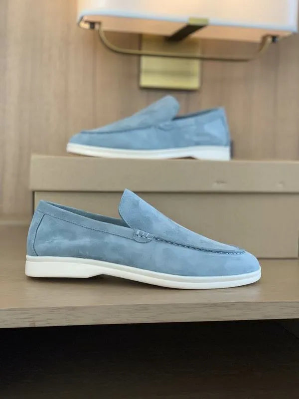 Loro Piana Summer Walk Loafers – Sky Blue Suede
