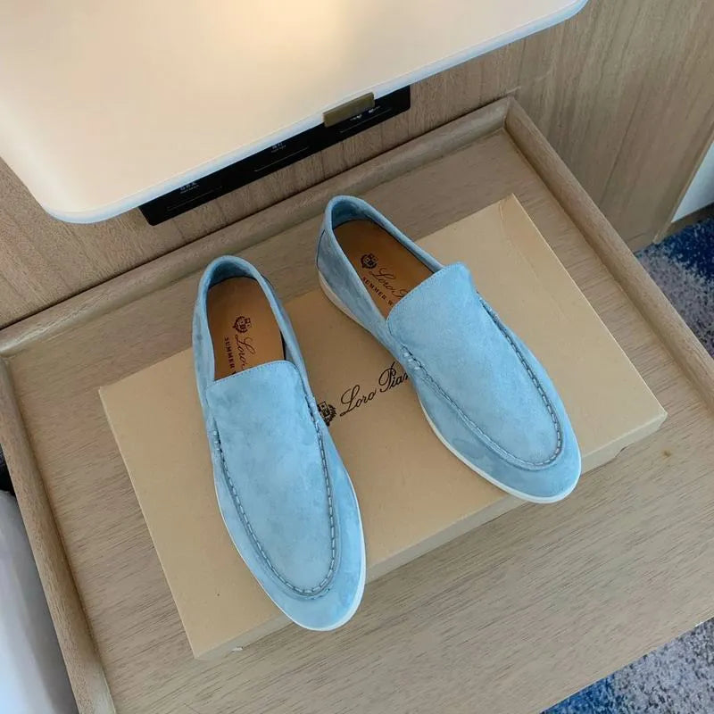 Loro Piana Summer Walk Loafers – Sky Blue Suede