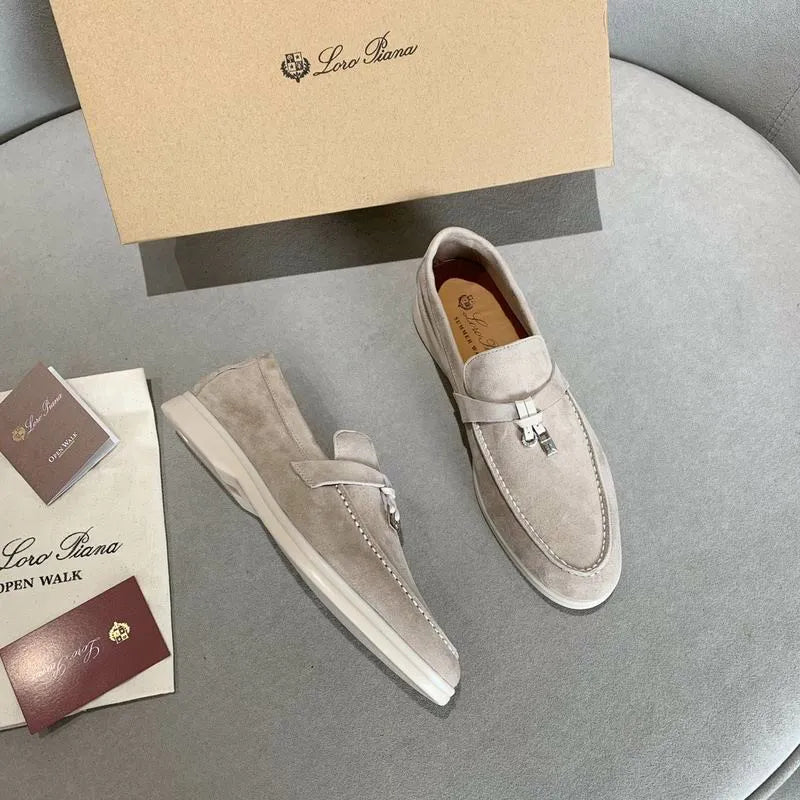 Loro Piana Summer Walk Loafers – Light Beige Suede