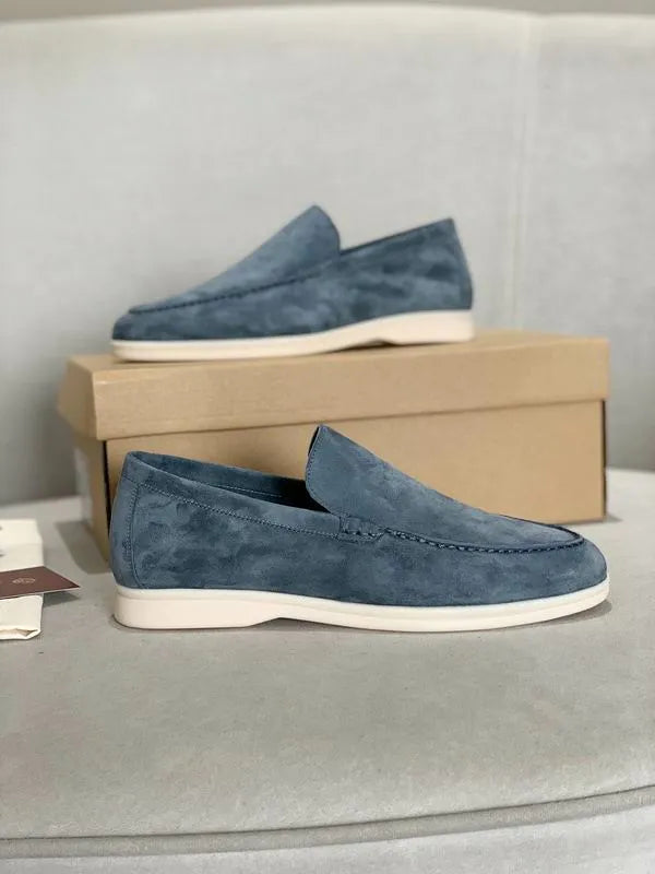 Loro Piana Summer Walk Loafers – Blue Suede