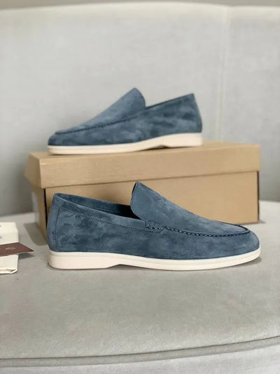 Loro Piana Summer Walk Loafers – Blue Suede
