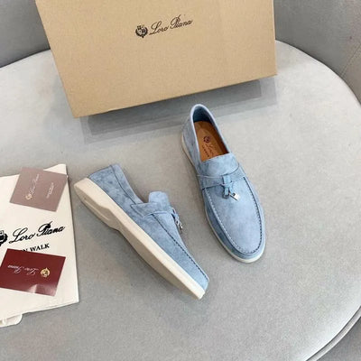 Loro Piana Summer Walk Loafers – Suede Light Blue