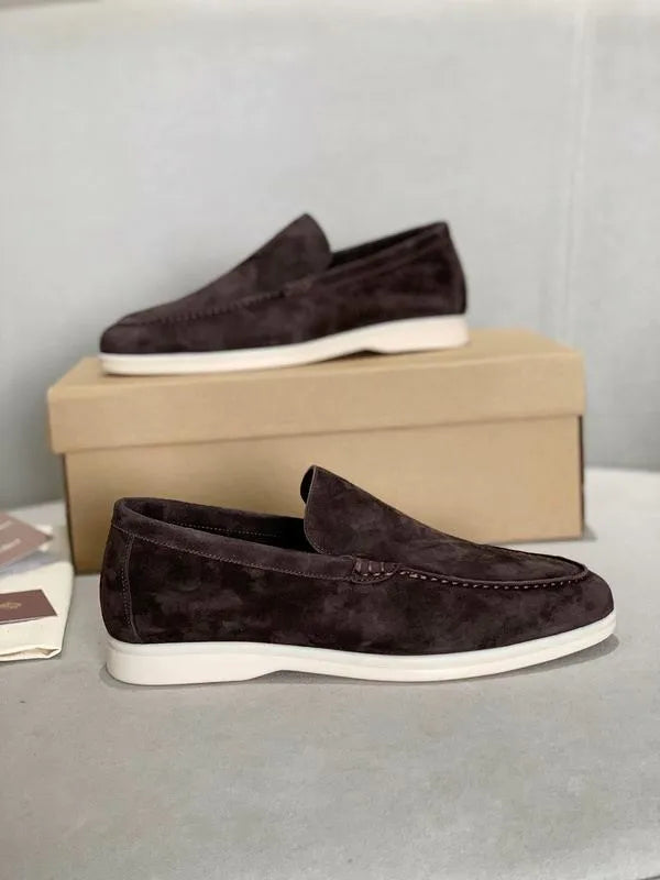 Loro Piana Summer Walk Loafers – Dark Brown Suede