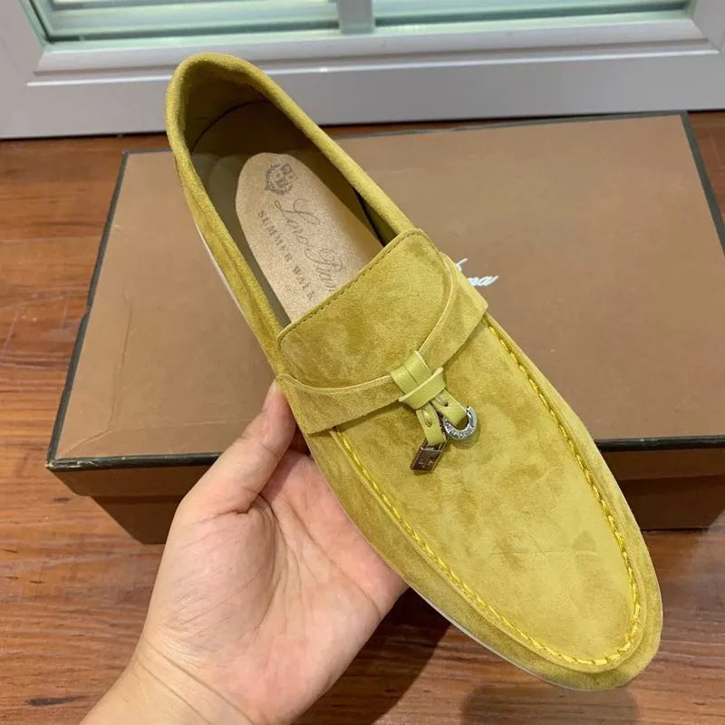 Loro Piana Summer Walk Loafers – Suede Mustard