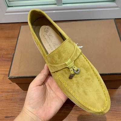 Loro Piana Summer Walk Loafers – Suede Mustard