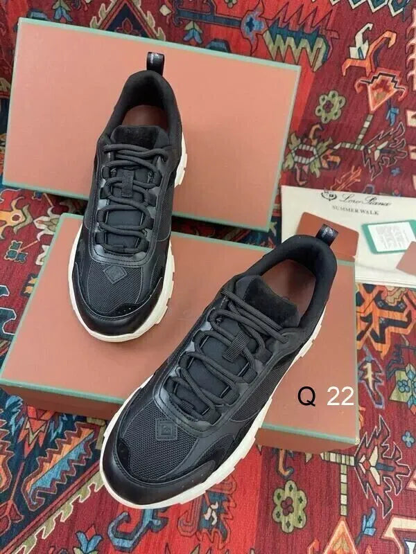 Loro Piana 360 Flex Walk Sneakers – Black