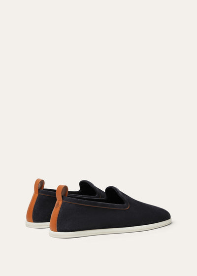 Loro Piana Venice Walk Loafers - Navy Blue