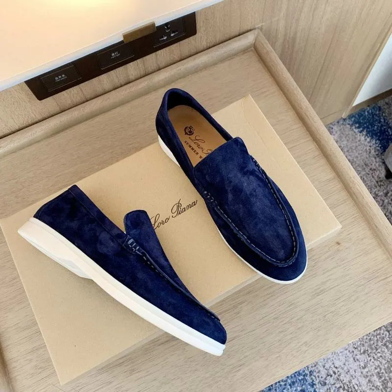 Loro Piana Summer Walk Loafers – Suede Navy