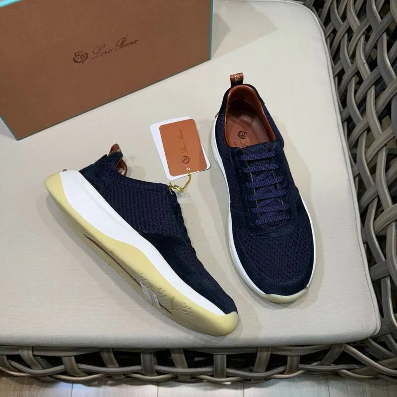 Loro Piana 360 Flexy Walk Sneakers – Navy Suede & Technical Fabric