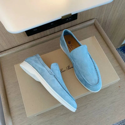 Loro Piana Summer Walk Loafers – Sky Blue Suede