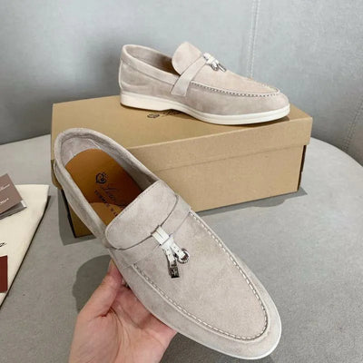 Loro Piana Summer Walk Loafers – Light Beige Suede