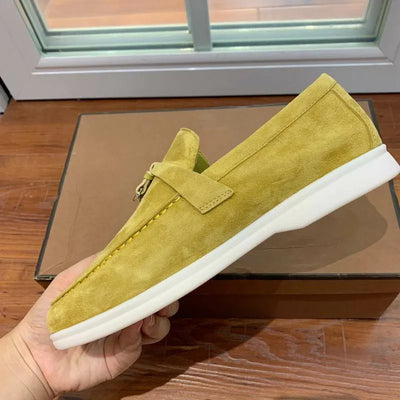 Loro Piana Summer Walk Loafers – Suede Mustard