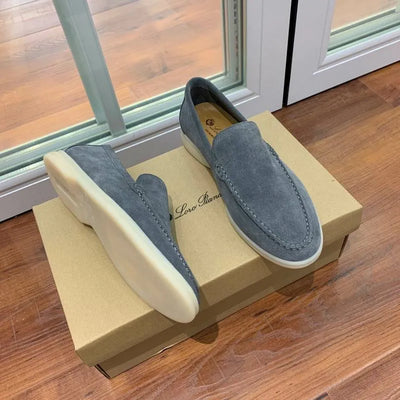 Loro Piana Summer Walk Loafers – Grey Suede