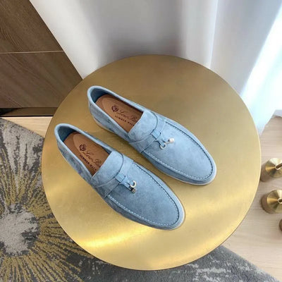 Loro Piana Summer Walk Loafers – Suede Light Blue