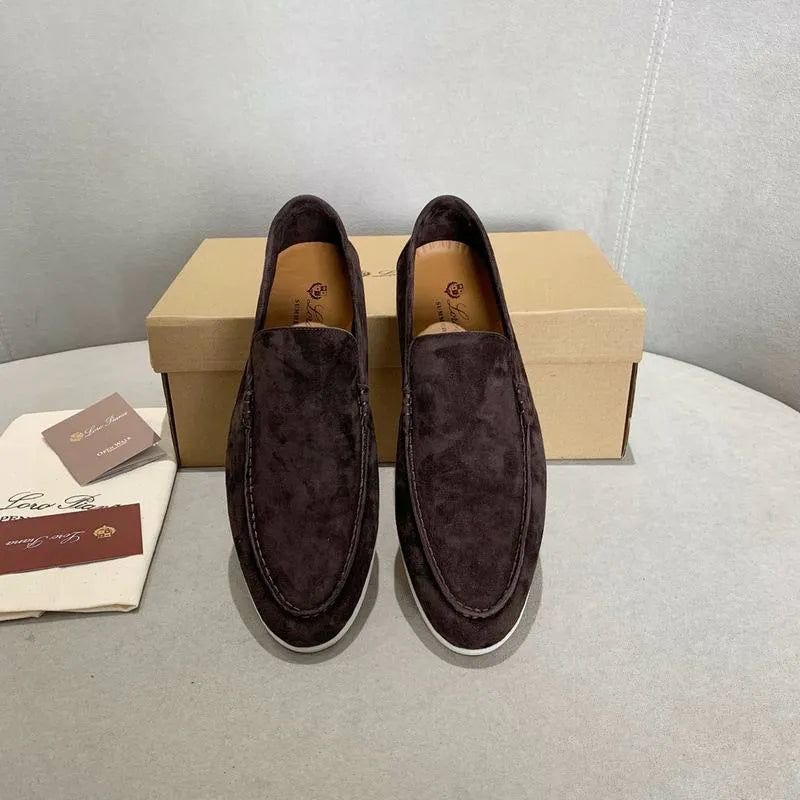 Loro Piana Summer Walk Loafers – Dark Brown Suede