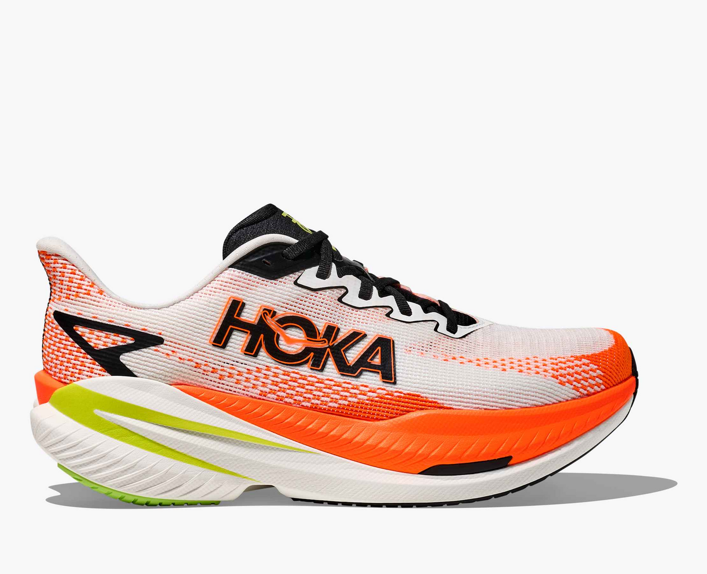 Hoka Mach X 3 - White/Neon tangerine