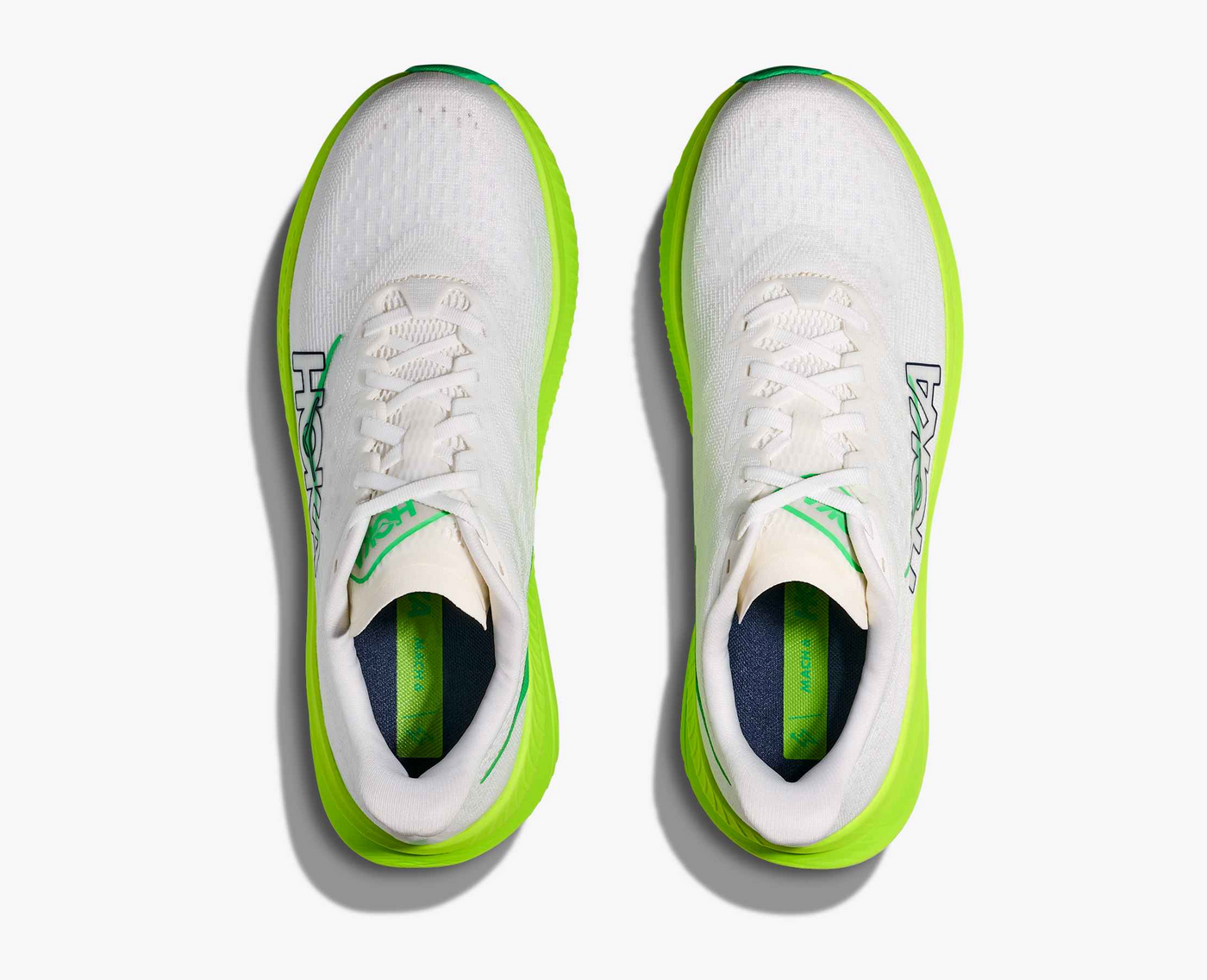 Hoka Mach 6 – White/neon lime