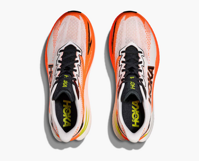 Hoka Mach X 3 - White/Neon tangerine