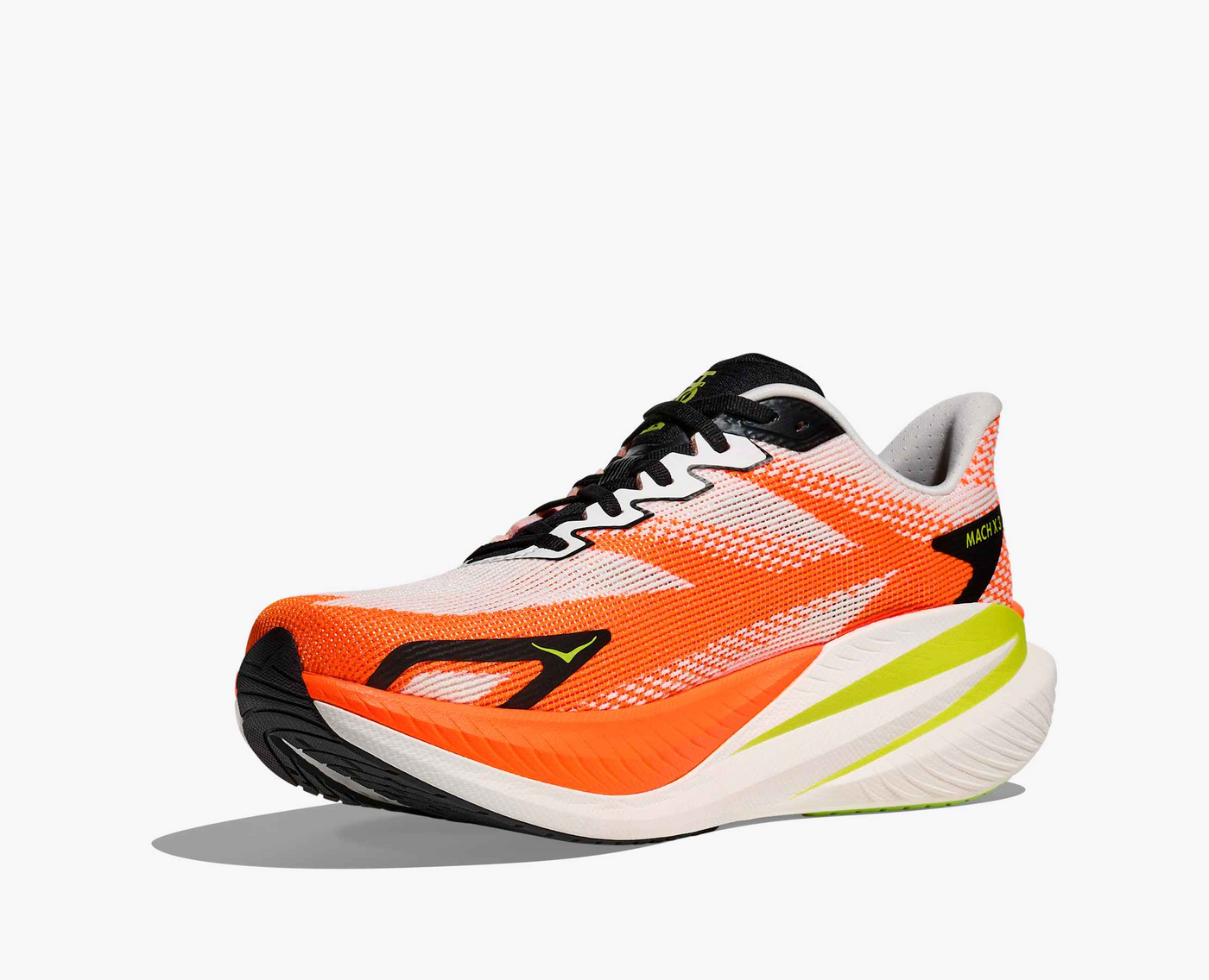 Hoka Mach X 3 - White/Neon tangerine