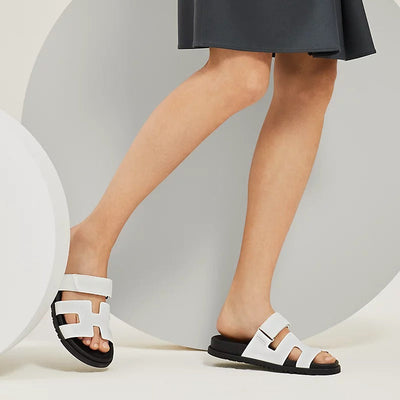 Hermès Chypre Leather Sandal – White