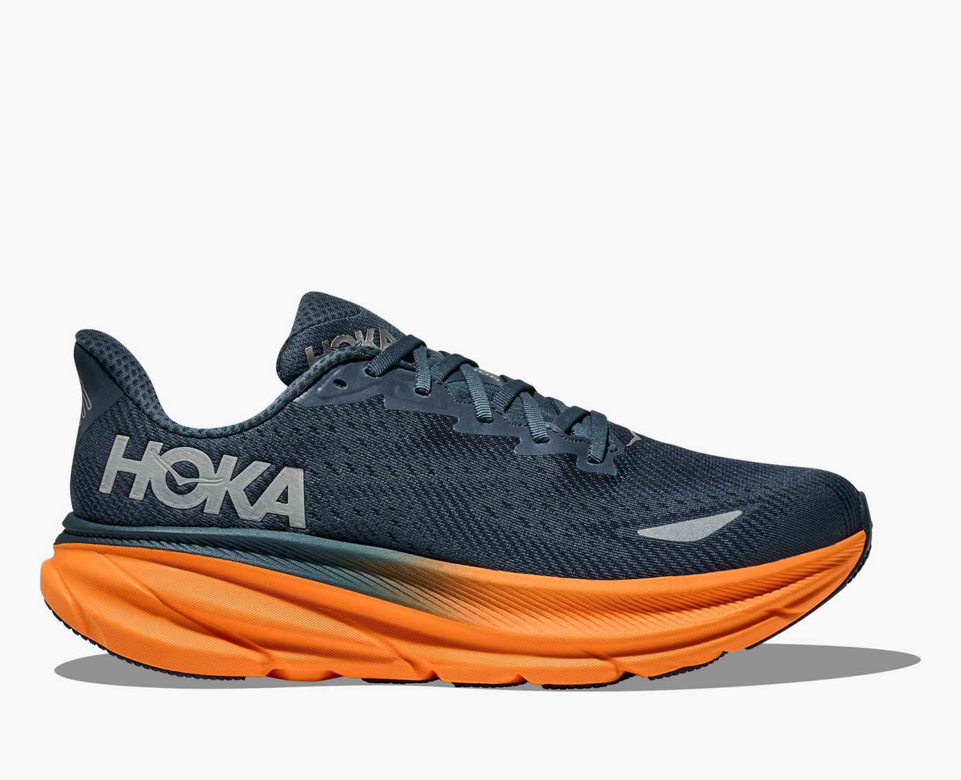 Hoka Clifton 9 GORE TEX - Stormy skies/Orange zest