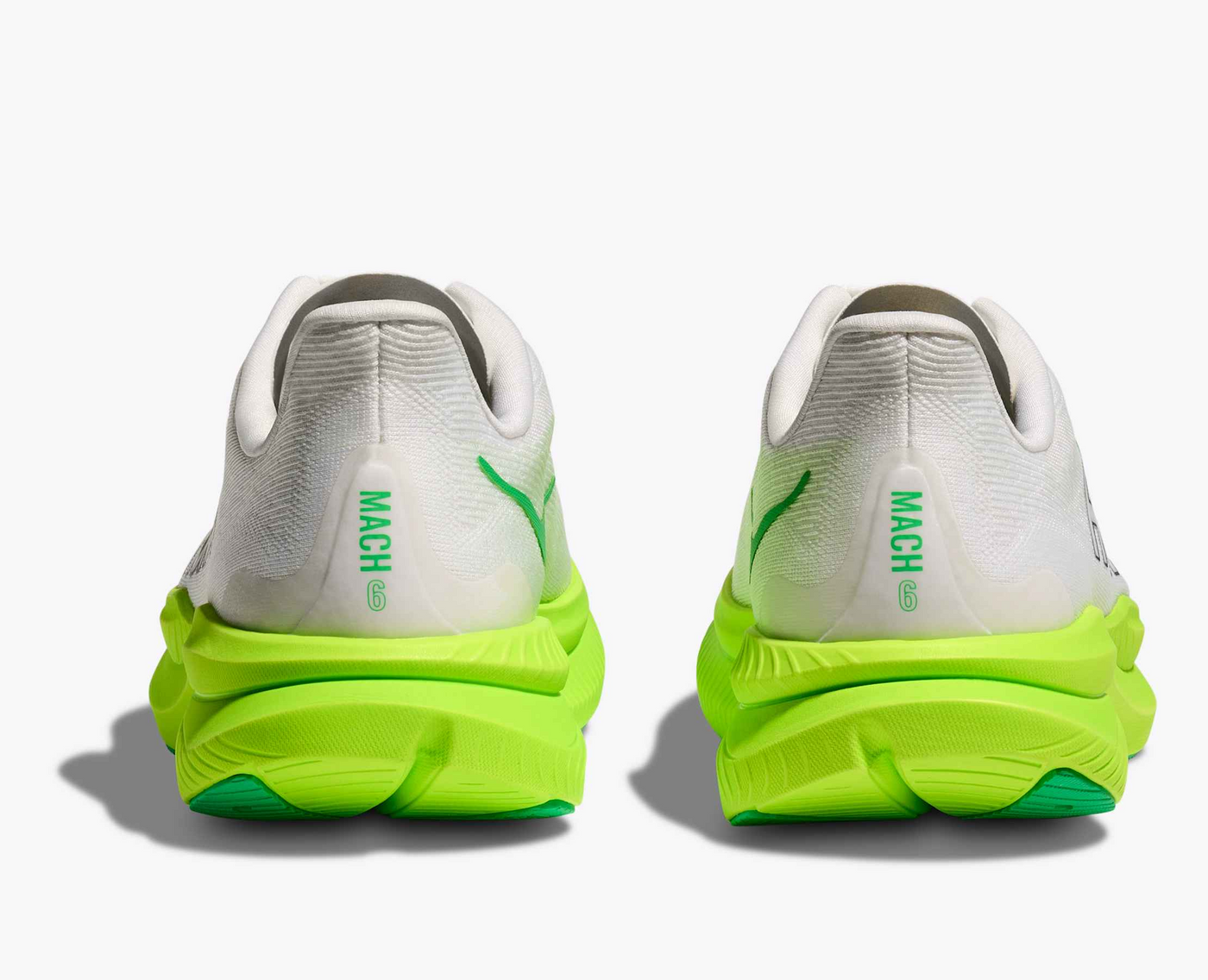 Hoka Mach 6 – White/neon lime