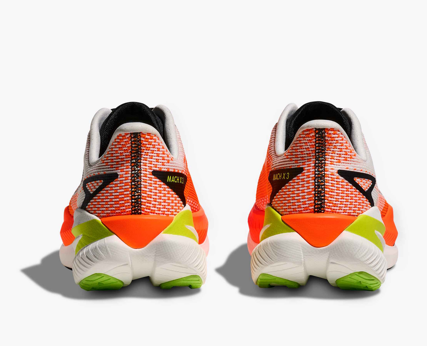Hoka Mach X 3 - White/Neon tangerine