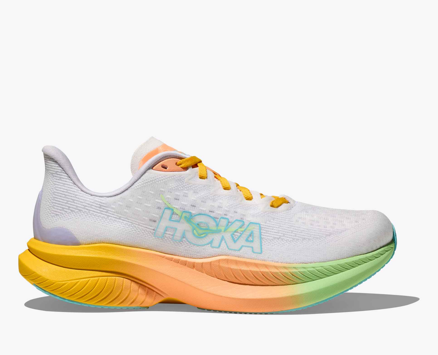Hoka Mach 6 – White/Yellow Multi