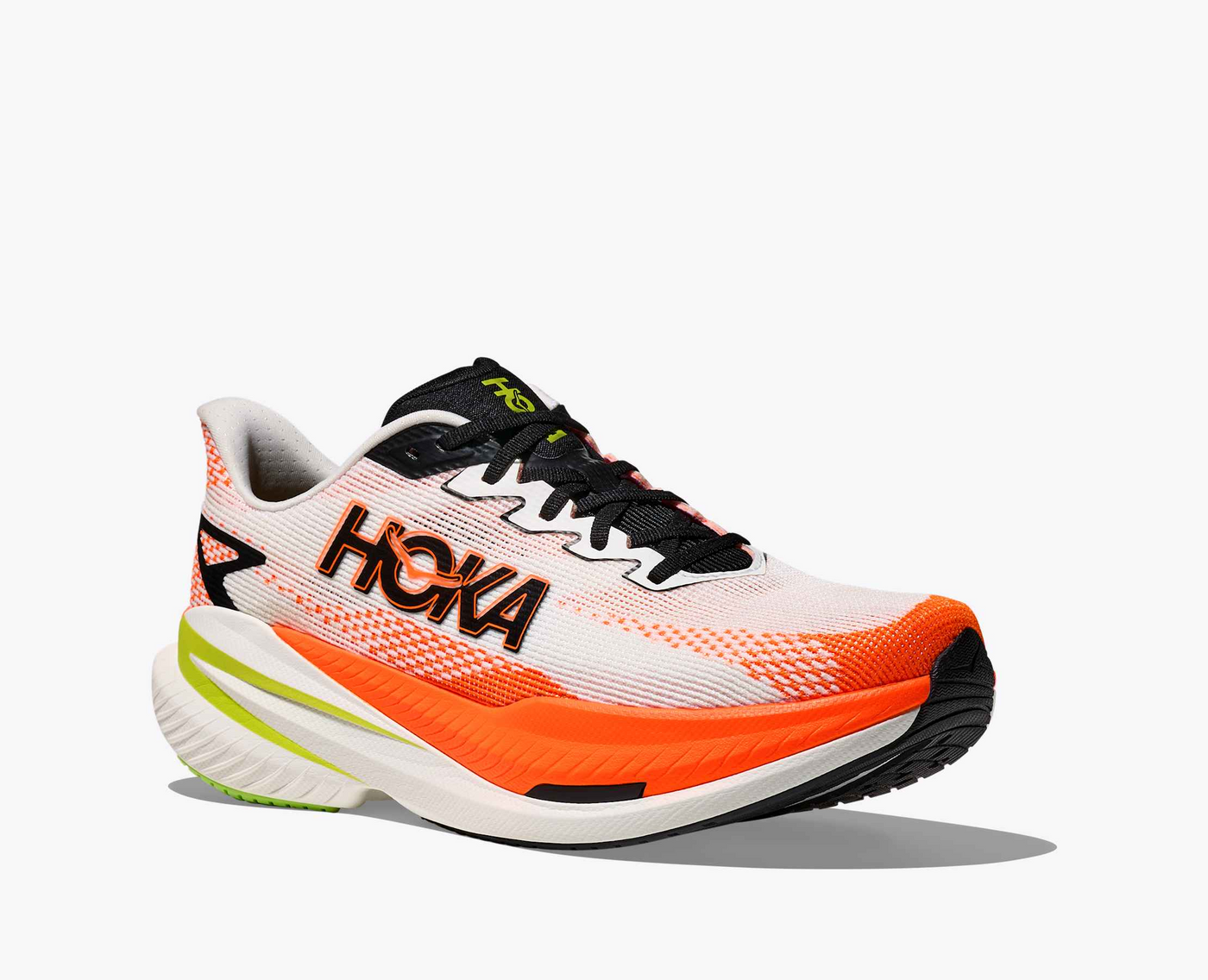 Hoka Mach X 3 - White/Neon tangerine