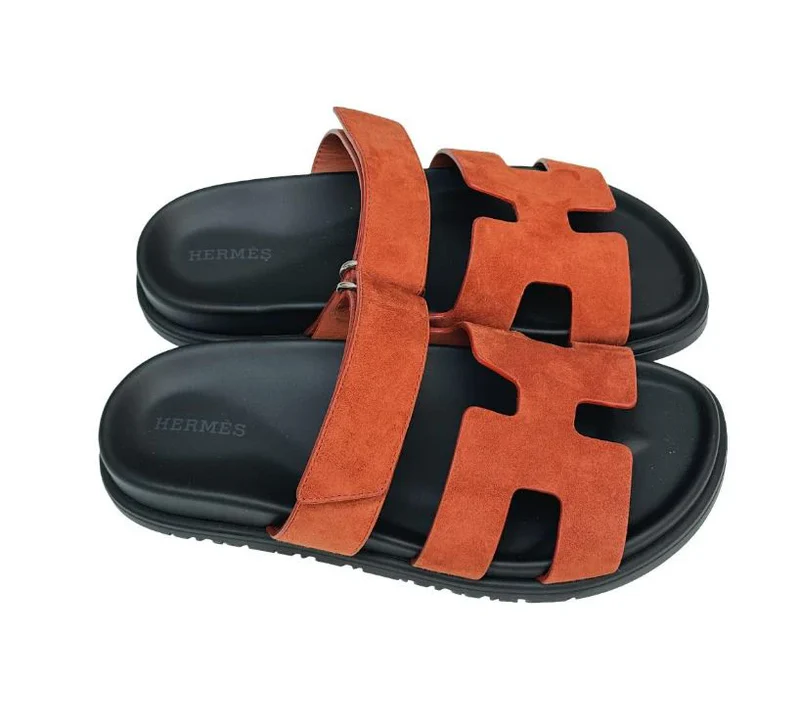Hermès Chypre Suede Sandal – Orange
