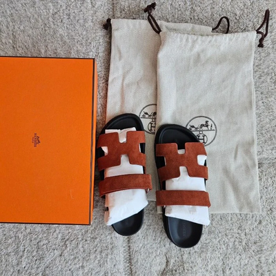 Hermès Chypre Suede Sandal – Orange
