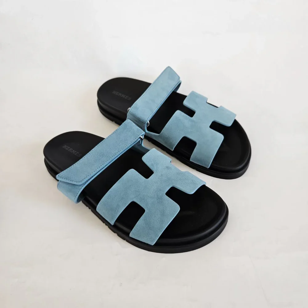 Hermès Chypre Suede Sandal – Light Blue
