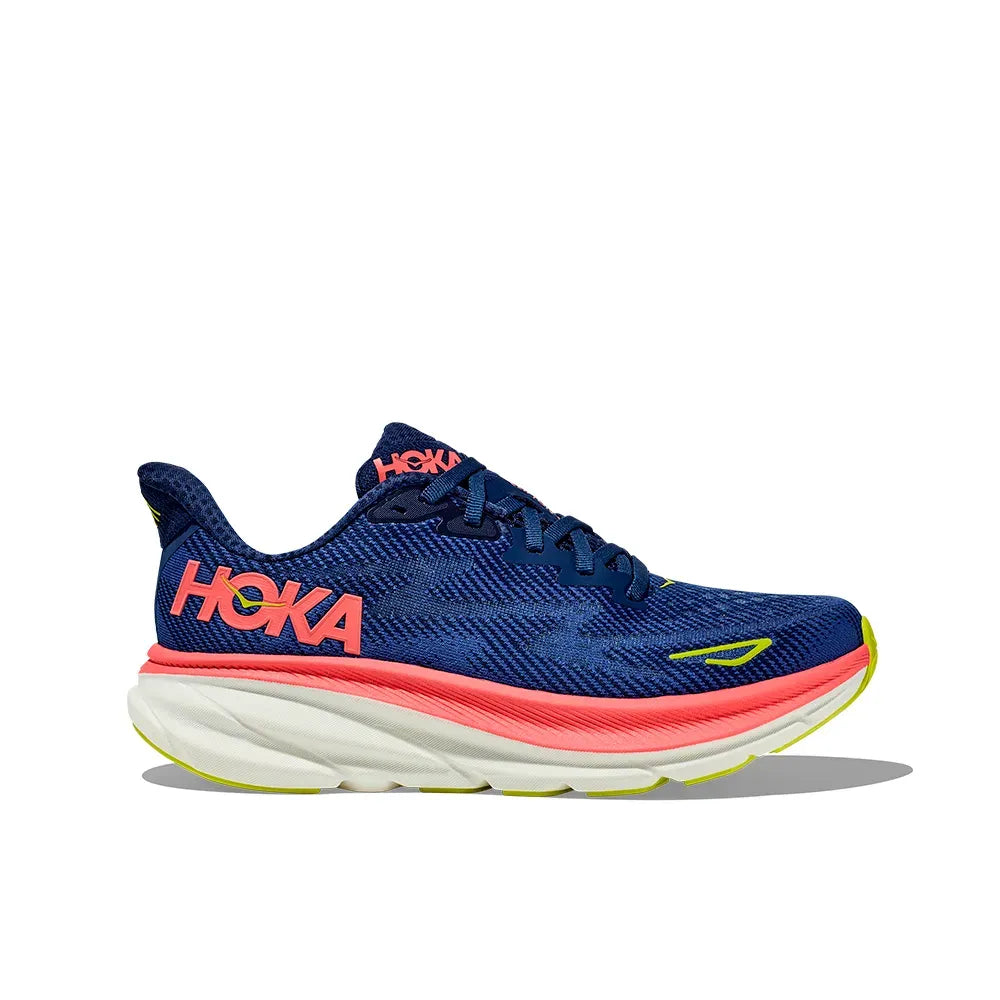 Hoka Clifton 9 Women’s Sneakers – Navy/Coral