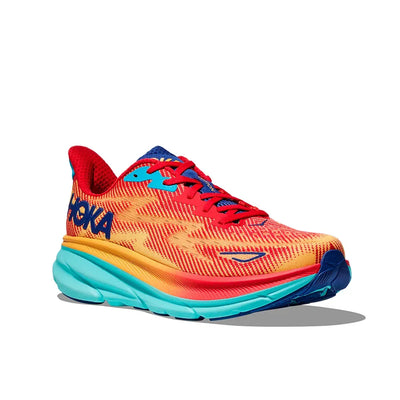 Hoka Clifton 9 Women’s Sneakers – Red/Orange
