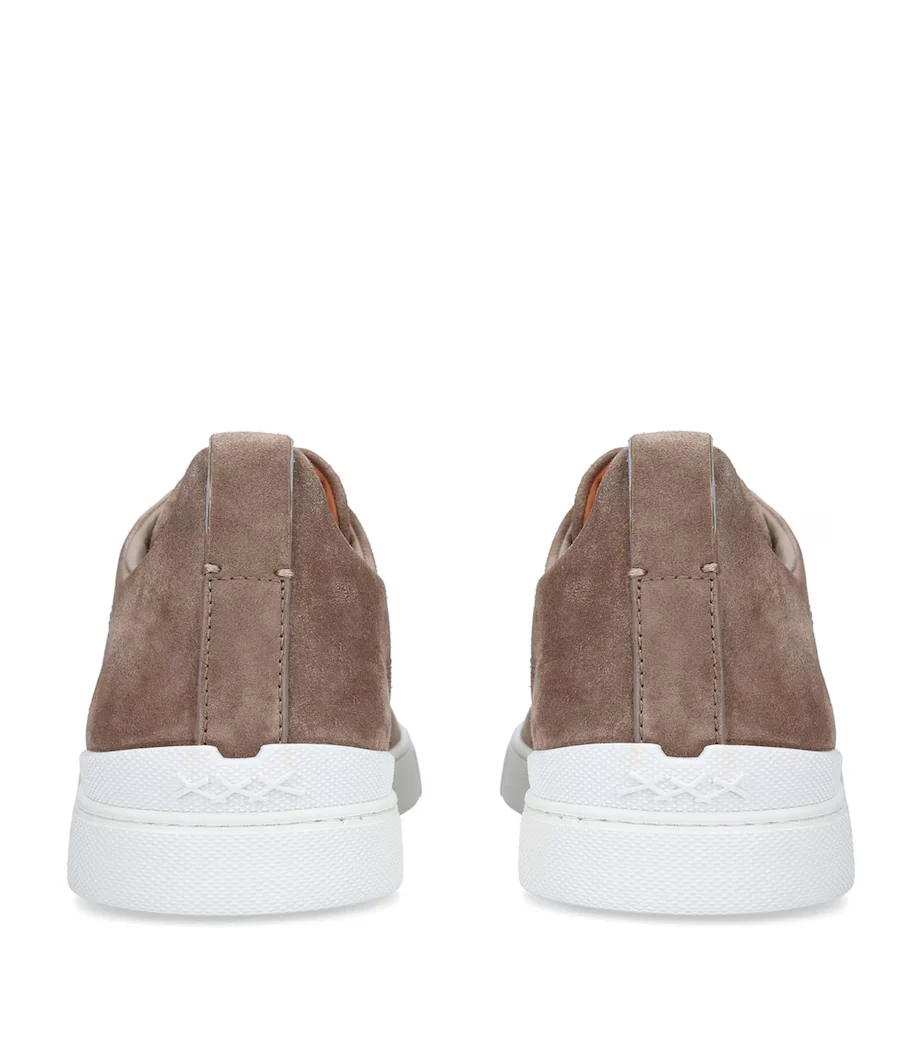 Zegna Triple Stitch Suede Sneakers