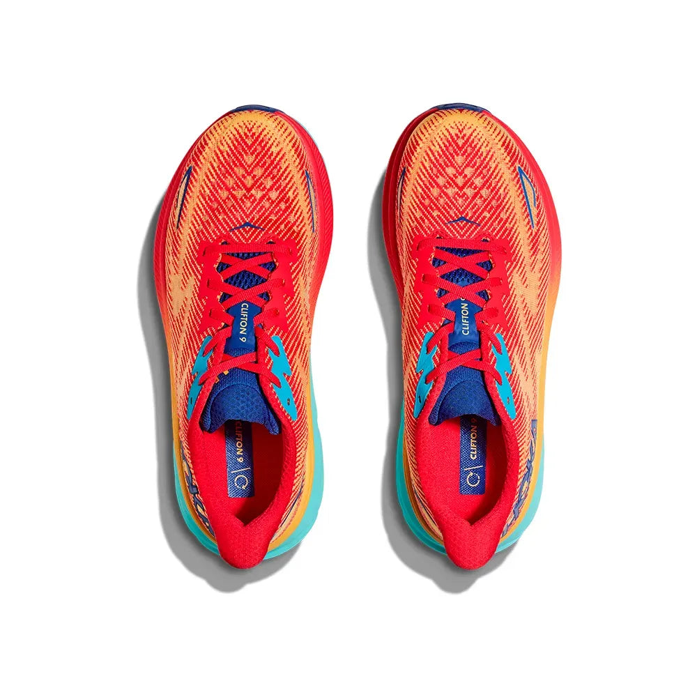 Hoka Clifton 9 Women’s Sneakers – Red/Orange