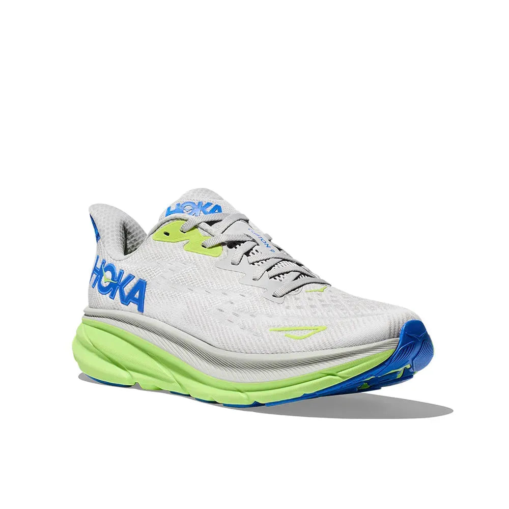 Hoka Clifton 9 Men’s Sneakers – White/Neon Green
