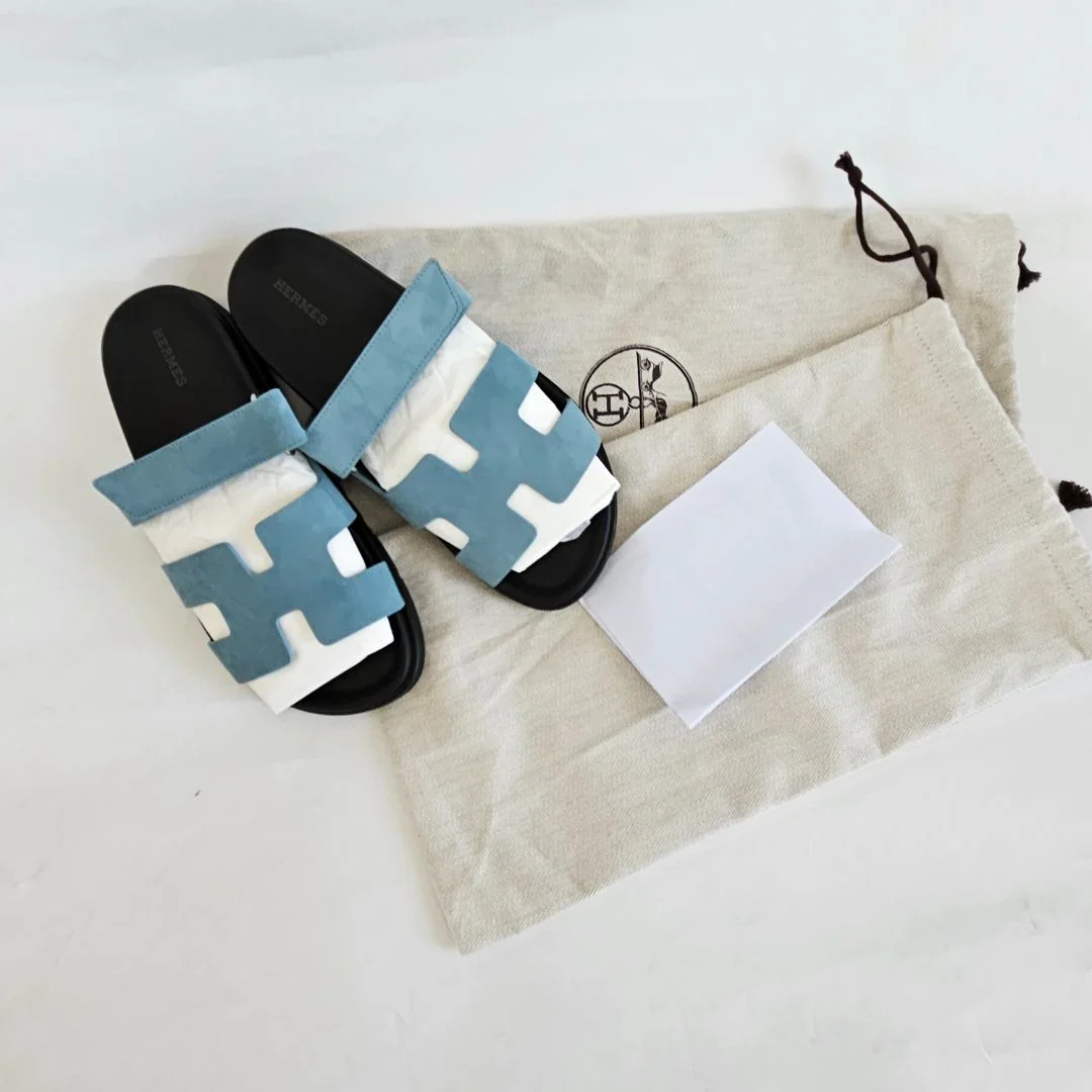 Hermès Chypre Suede Sandal – Light Blue