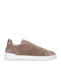 Zegna Triple Stitch Suede Sneakers