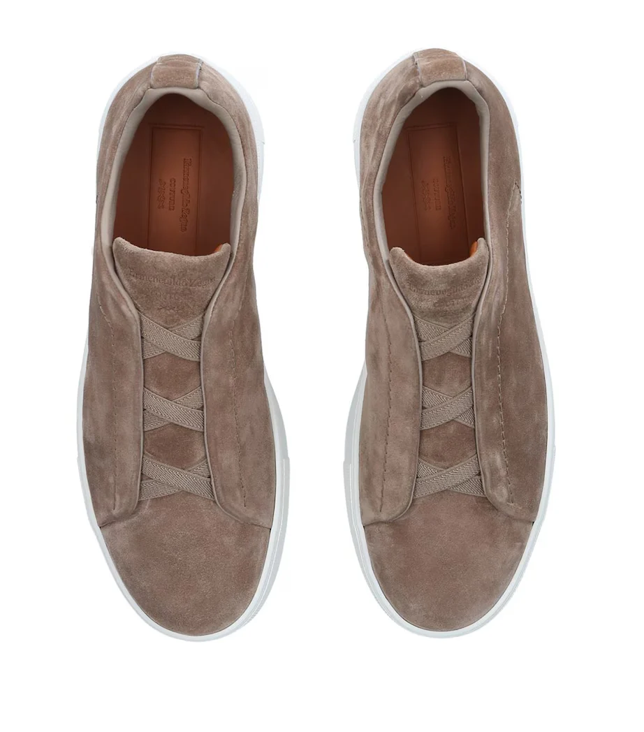Zegna Triple Stitch Suede Sneakers