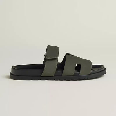 Hermès Chypre Suede Sandal – Matte Military Green