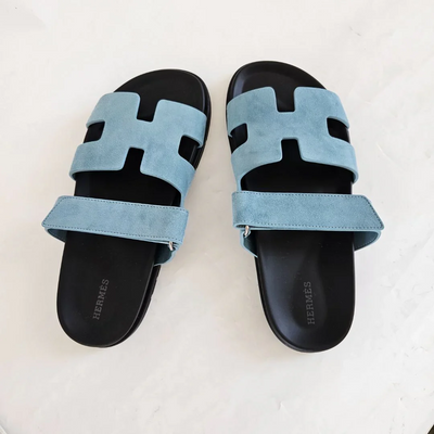 Hermès Chypre Suede Sandal – Light Blue