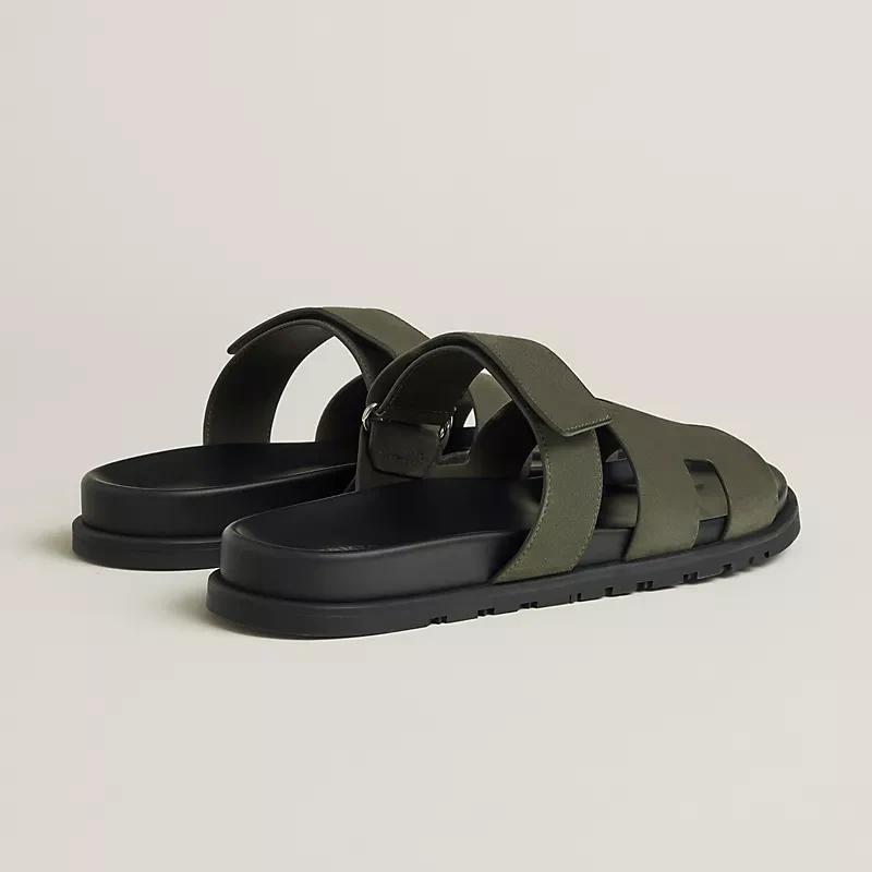Hermès Chypre Suede Sandal – Matte Military Green